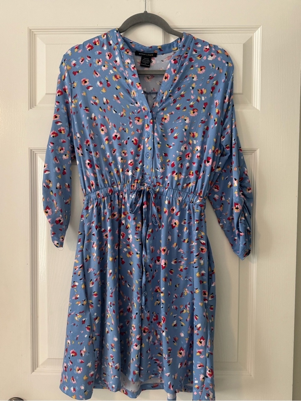 Robert Louis Blue Floral Button-Front Tunic